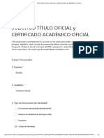 SOLICITUD TÍTULO OFICIAL y CERTIFICADO ACADÉMICO OFICIAL