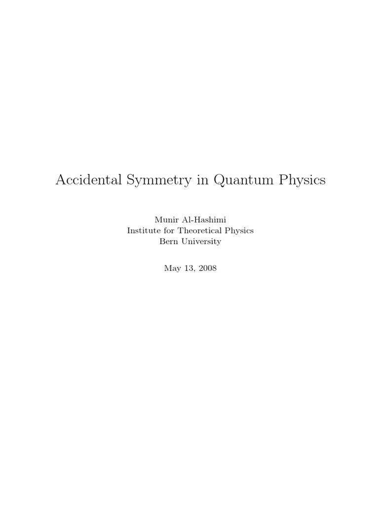 Quantum Physics: Accidental Symmetry | PDF | Wave Function | Spin (Physics)
