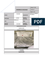 Informe de Rechazo Envase Pet Cilindrico Dos Anillos Ot - 2332