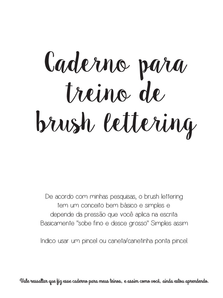 Caderno de Treino Brush Lettering | PDF | Agrupamento | Grafemas