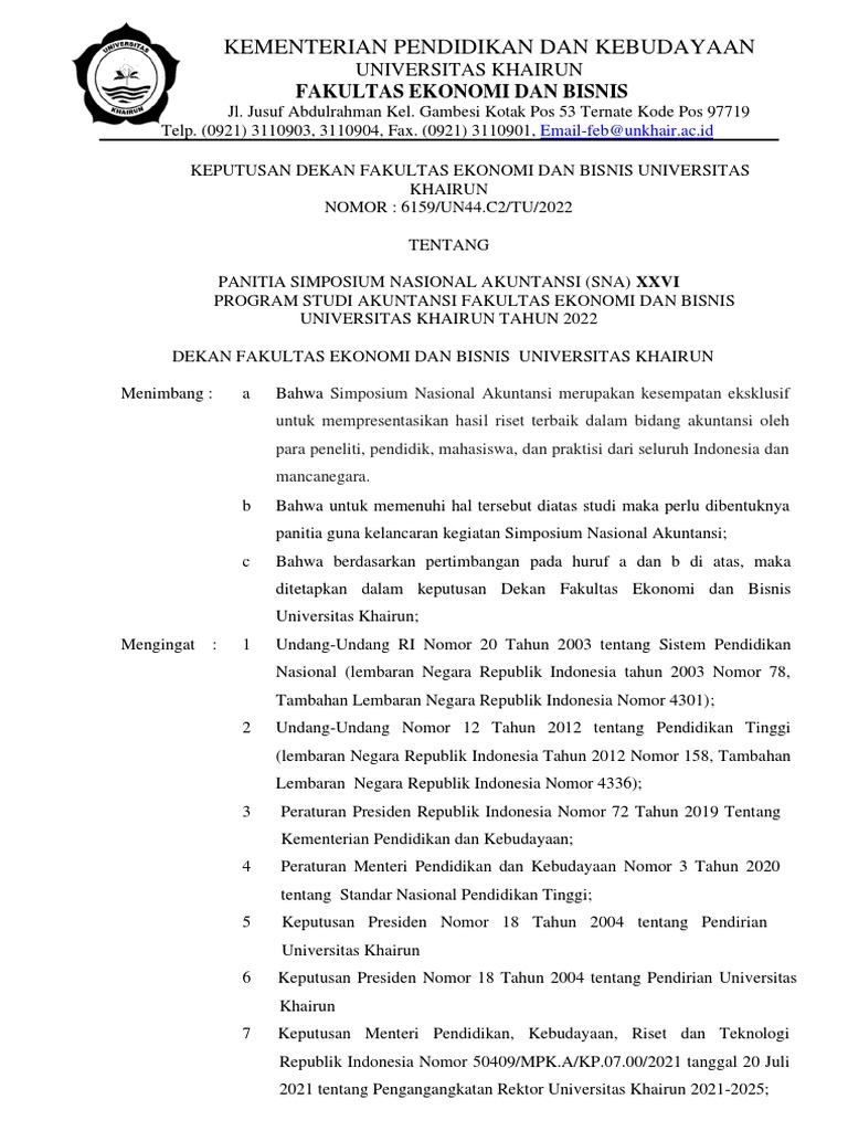 FEB Untad Gelar Simposium Nasional Akuntansi ke-28 di Palu