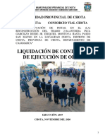 Informe Liquidación Pavimentación Inca Garcilazo