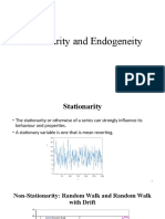 Lecture 2 - Stationarity and Endogeneity