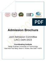 Admission Brochure: Joint Admission Committee (JAC) Delhi-2023