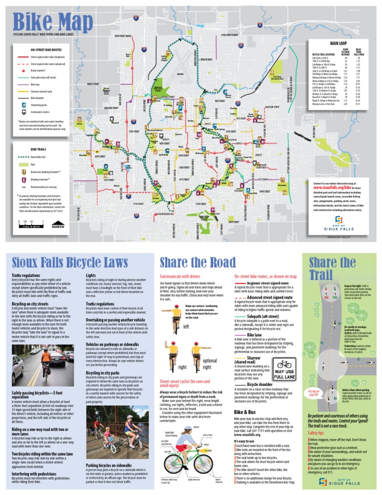 Sioux Falls Bike Trail Map Guide | PDF | Cycling Infrastructure ...