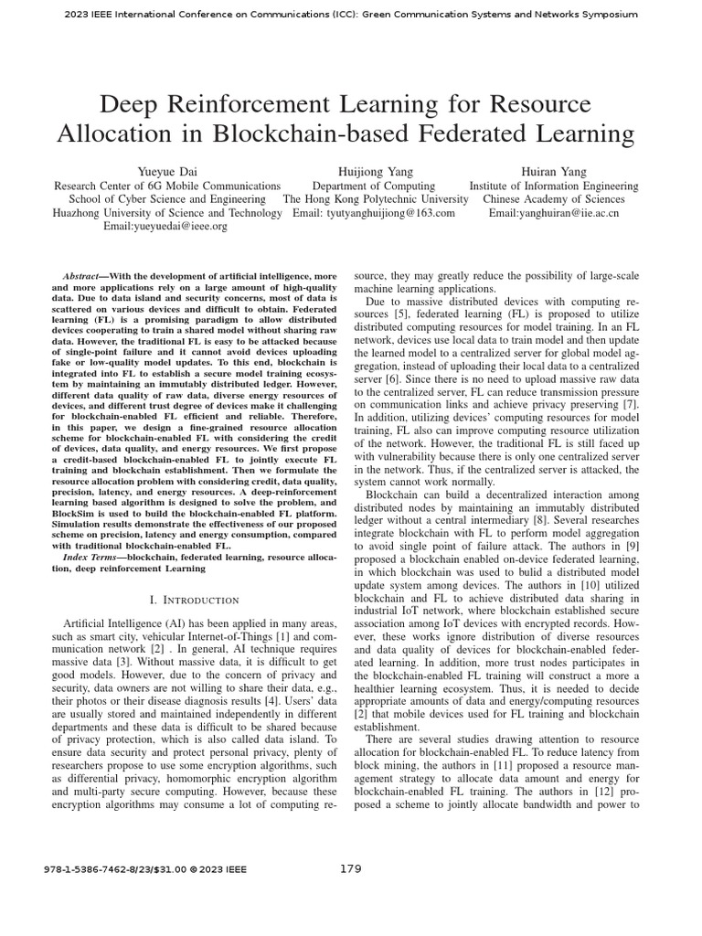 Resource Allocation in Blockchain FL | PDF | Computer Network ...