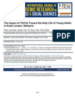 The Impact of Tiktok Toward The Daily Life of Young Adults in Kuala Lumpur Malaysia