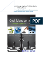Cost Management A Strategic Emphasis 7th Edition Blocher Solutions Manual