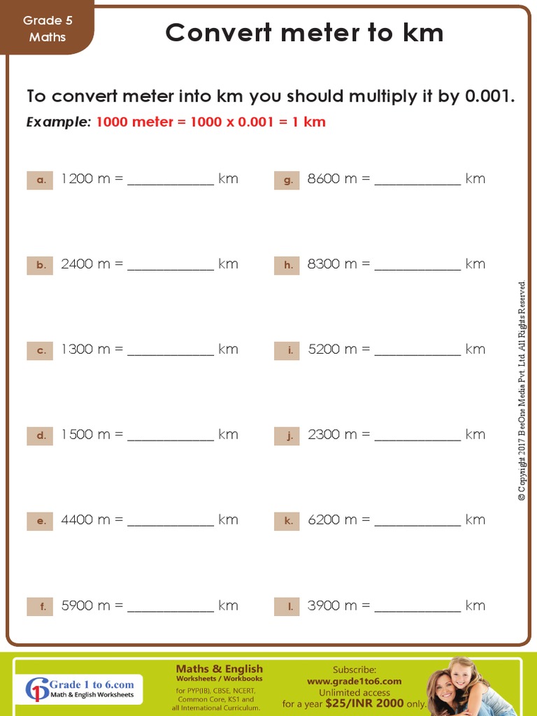 Meter to Kilometer Conversion Guide | PDF | Technology & Engineering ...