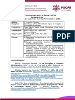 Contratação Direta, Modalidades, Tipos de L e Procedimentos Aux 2023