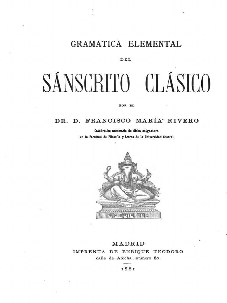 Gramática Elemental Del Sánscrito Imprimir Empastar Descargar gratis