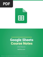 2 - GoogleSheets-Course-Notes