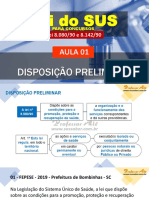 Aula 01 Lei Do SUS Lei No 8.080 90 Disposicoes Preliminares