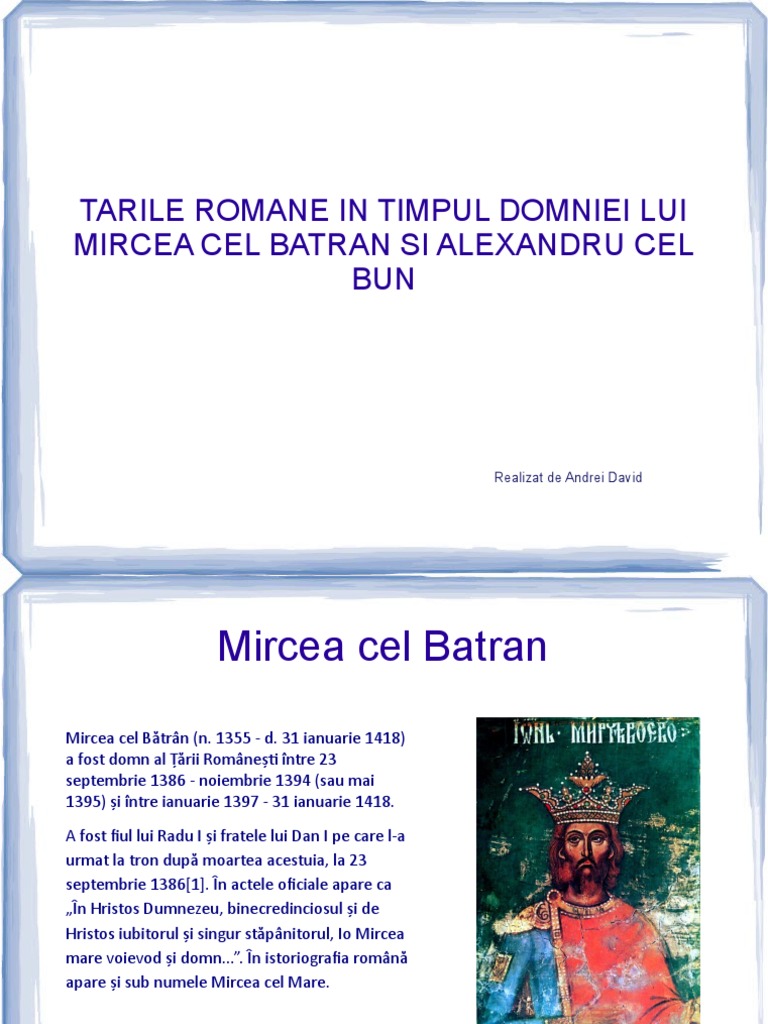 Proiect Mircea Cel Batran | PDF