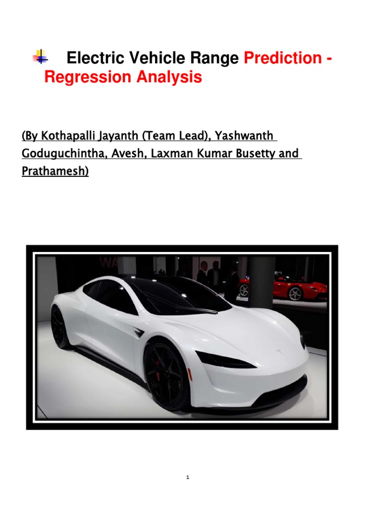 Electric Vehicle Range PredictionRegression Analysis PDF Support Vector Machine