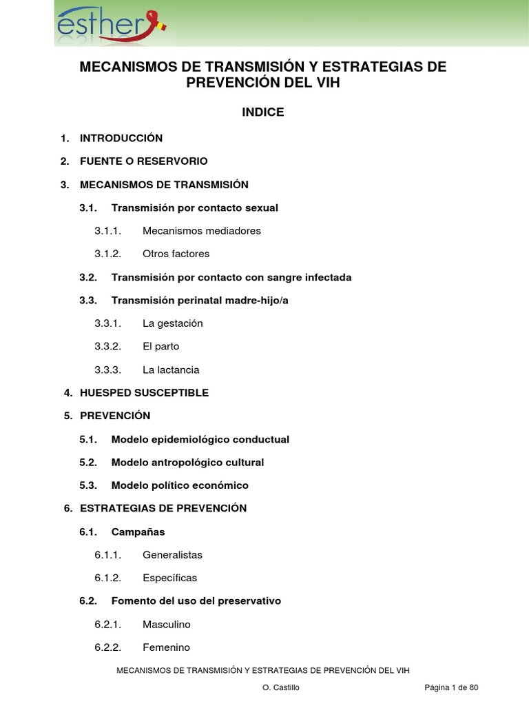 Transmision Vih | PDF | VIH | VIH / SIDA