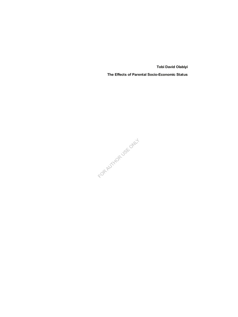 The Effects of Parental Socio Economic S | PDF | Socioeconomic Status ...
