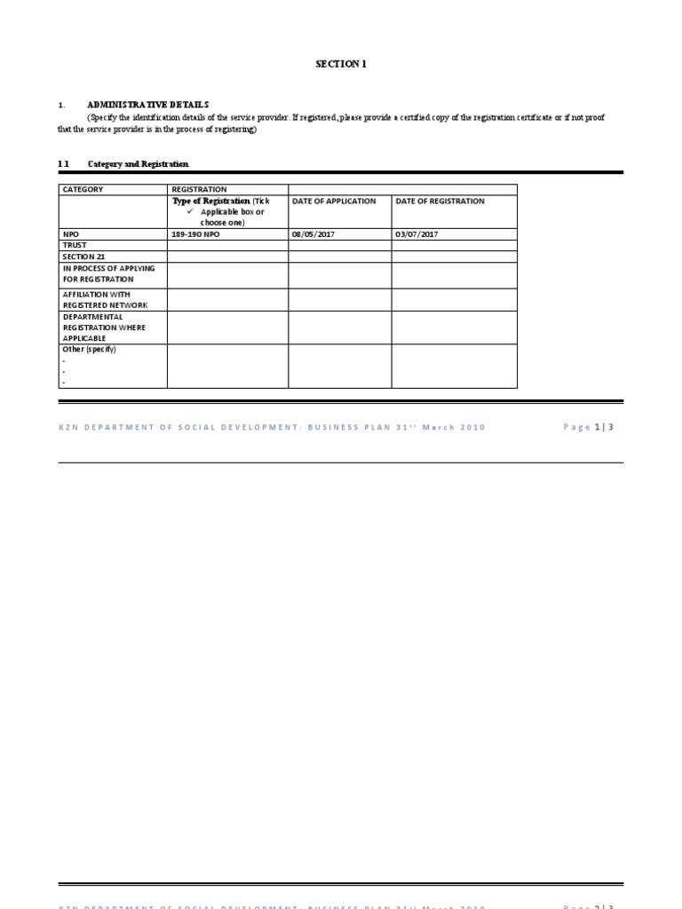 Service Provider Registration Details | PDF
