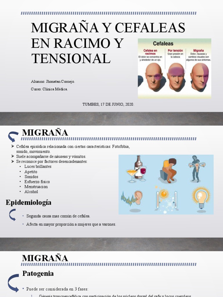 Clasificación y Tratamiento de Cefaleas | PDF | Migraña | Dolor de cabeza