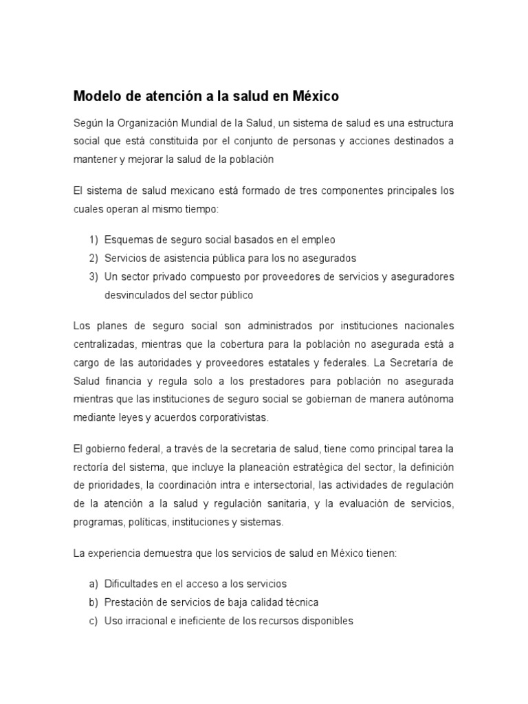 Sistema de Salud en Mexico | PDF