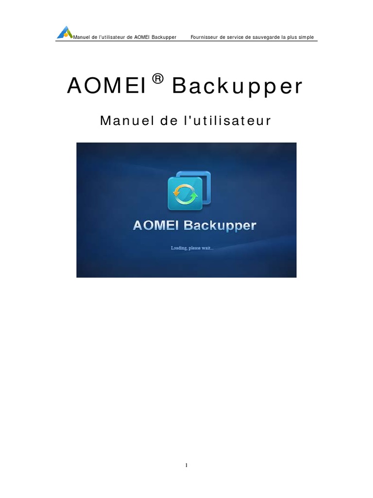 AOMEI Backupper - User Manual (FR) | PDF | Sauvegarde ...