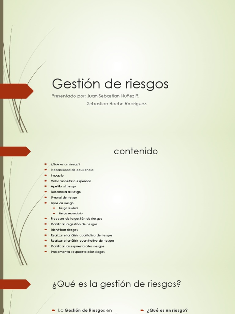 Gestión de Riesgos | PDF | Riesgo | Probabilidad