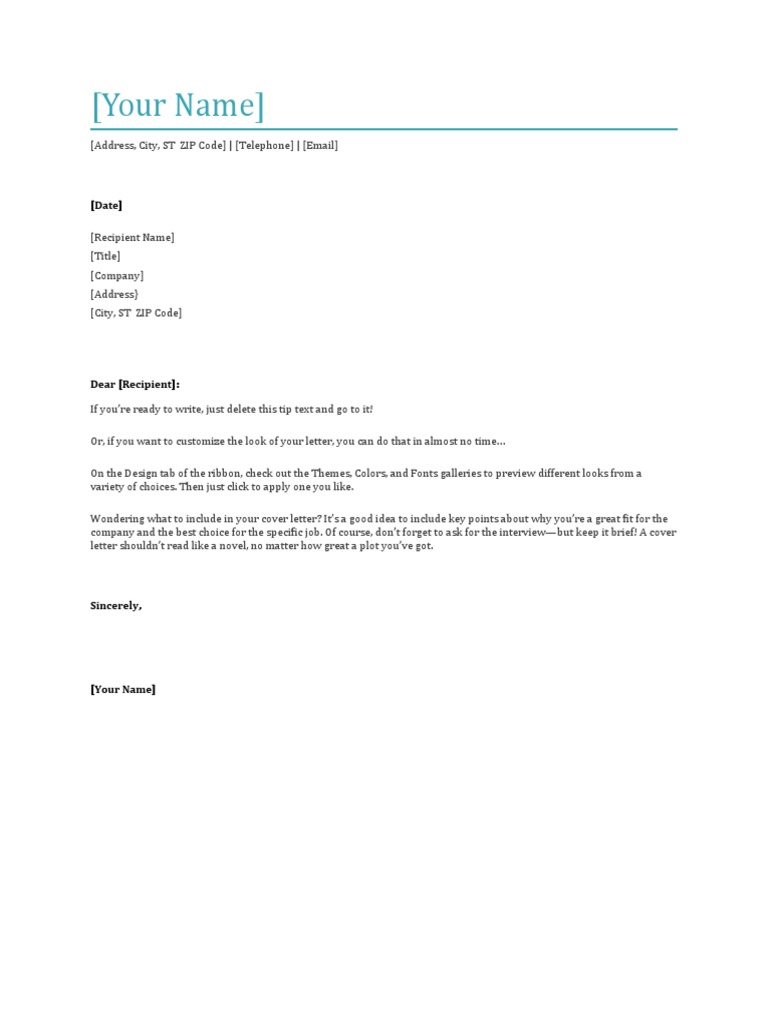Cover Letter Template | PDF