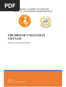 The HRM of Unilever's Vietnam