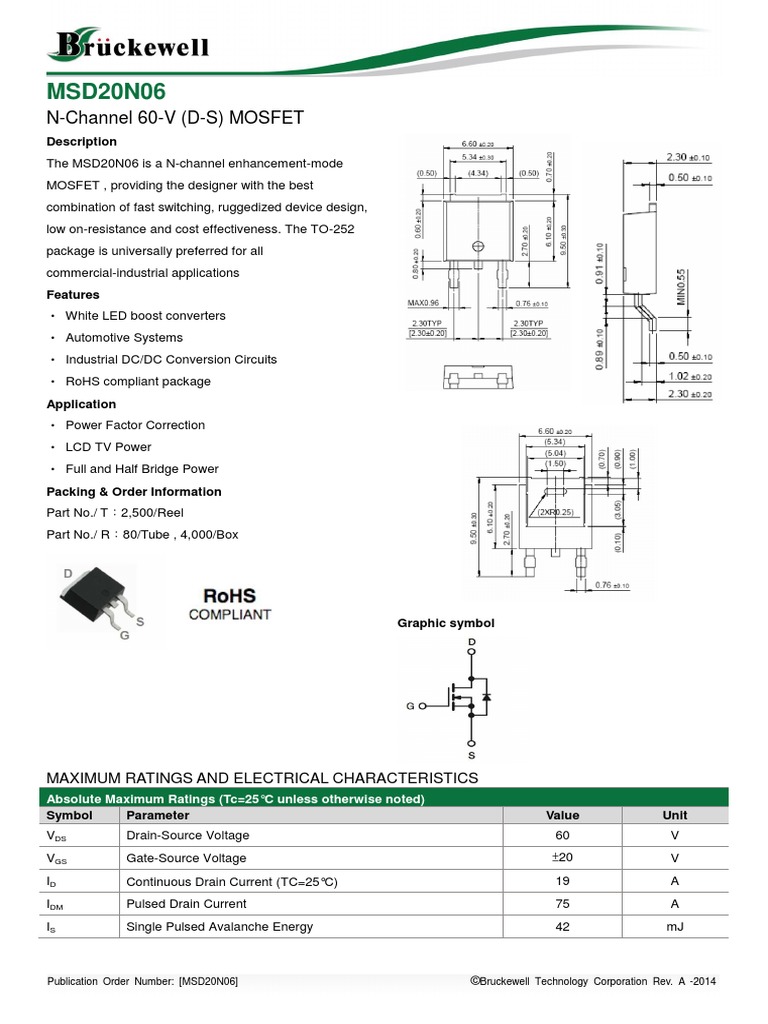 MSD 20 N 06 | PDF | Field Effect Transistor | Mosfet