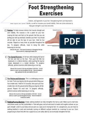 Foot Strengthening Exercises, PDF, Foot