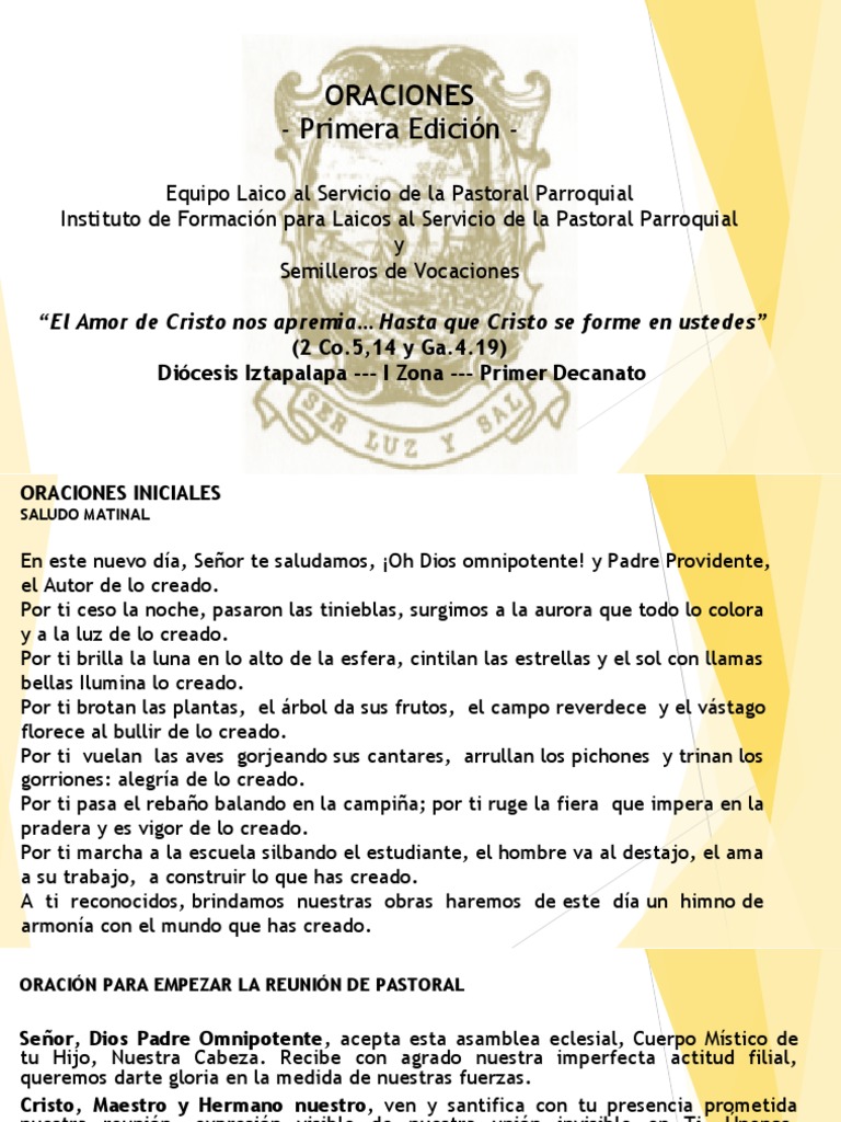 Oraciones para la Escuela de Pastoral | PDF | María, madre de Jesús ...