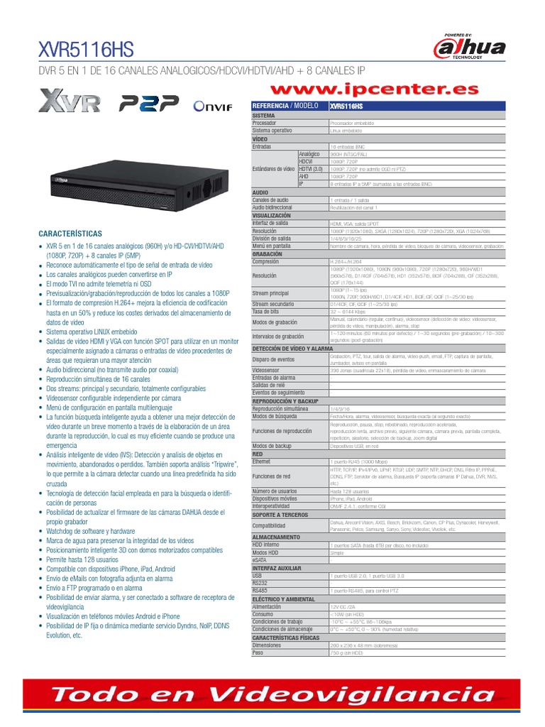 XVR5116HS | PDF | Protocolos de internet | USB