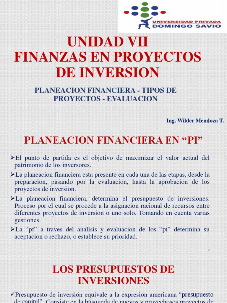 Unidad Vii Finanzas en Proyectos de Inversion | PDF | Tasa interna de ...