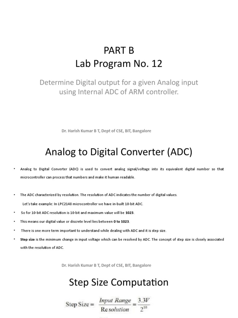 Lab Program 12 Analog To Digital Converter PDF Analog To Digital Converter Analogue