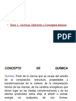 Tema 1. Definición y Conceptos Básicos Química