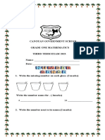 Grade 0ne Third Term Maths 2023