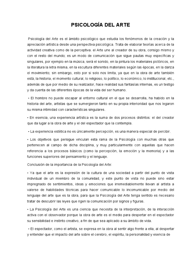 Psicología Del Arte PDF Sicología Ciencias del comportamiento