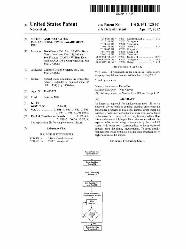 US8161425 PDF Integrated Circuit Information