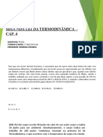 Segunda Lei Da Termodinâmica - CAP. 4: Disciplina: Física Turmas E Datas: 2° Ano Do E.M. Professor: Rodrigo Fonseca