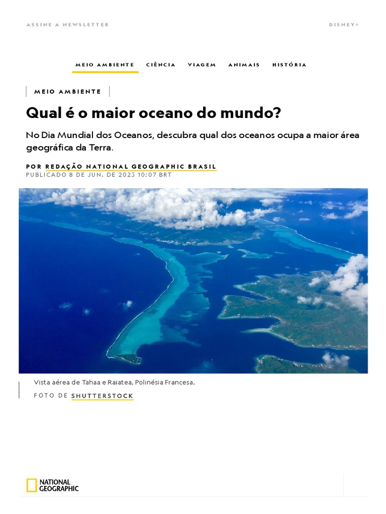 Qual É o Maior Oceano Do Mundo - National Geographic | PDF | Oceano ...