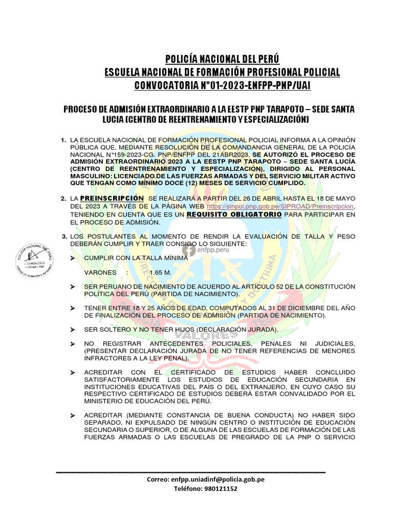 Com 01 eestp pnp santa lucia 2023 pdf servicio militar per 