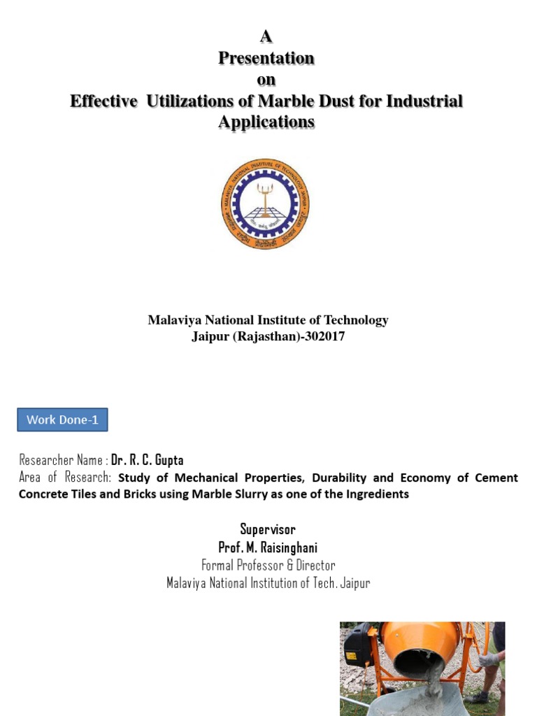 Marble Dust in Construction Applications | PDF | Composite Material ...