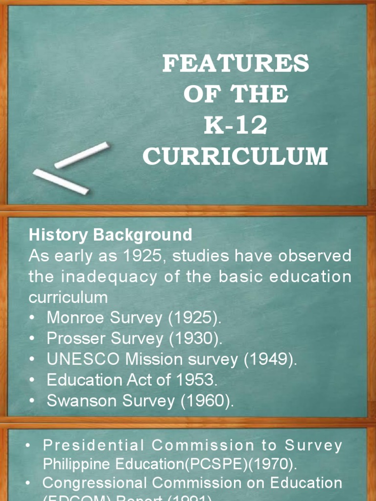 Features of The K12 Curriculum PDF