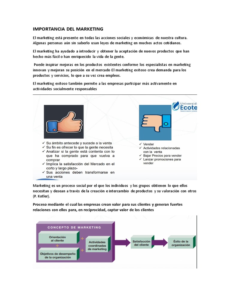 Importancia del Marketing en la Economía | PDF | Marketing | Mercado ...