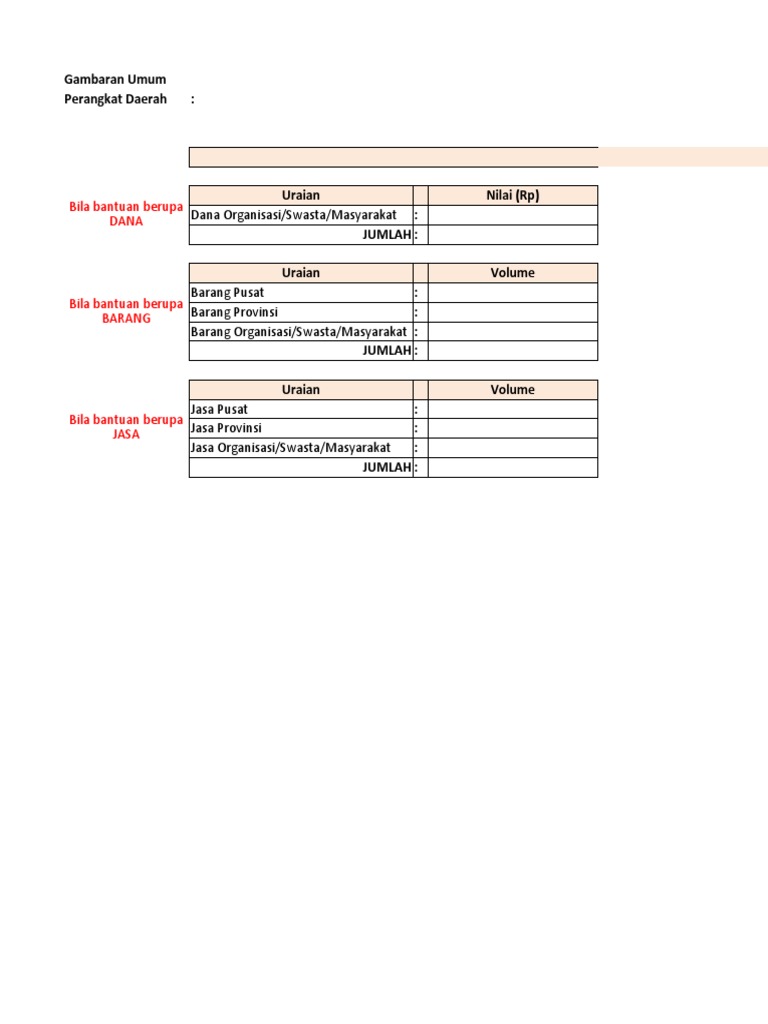 Format Rekap Bantuan COVID-19 | PDF
