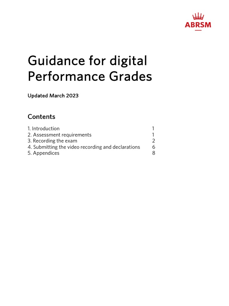 ABRSM Digital Performance Grade Guide | PDF | Data Compression | Video