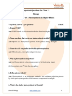 CBSE Class 11 Biology Chapter 13 - Photosynthesis in Higher Plants Important Questions 2022-23