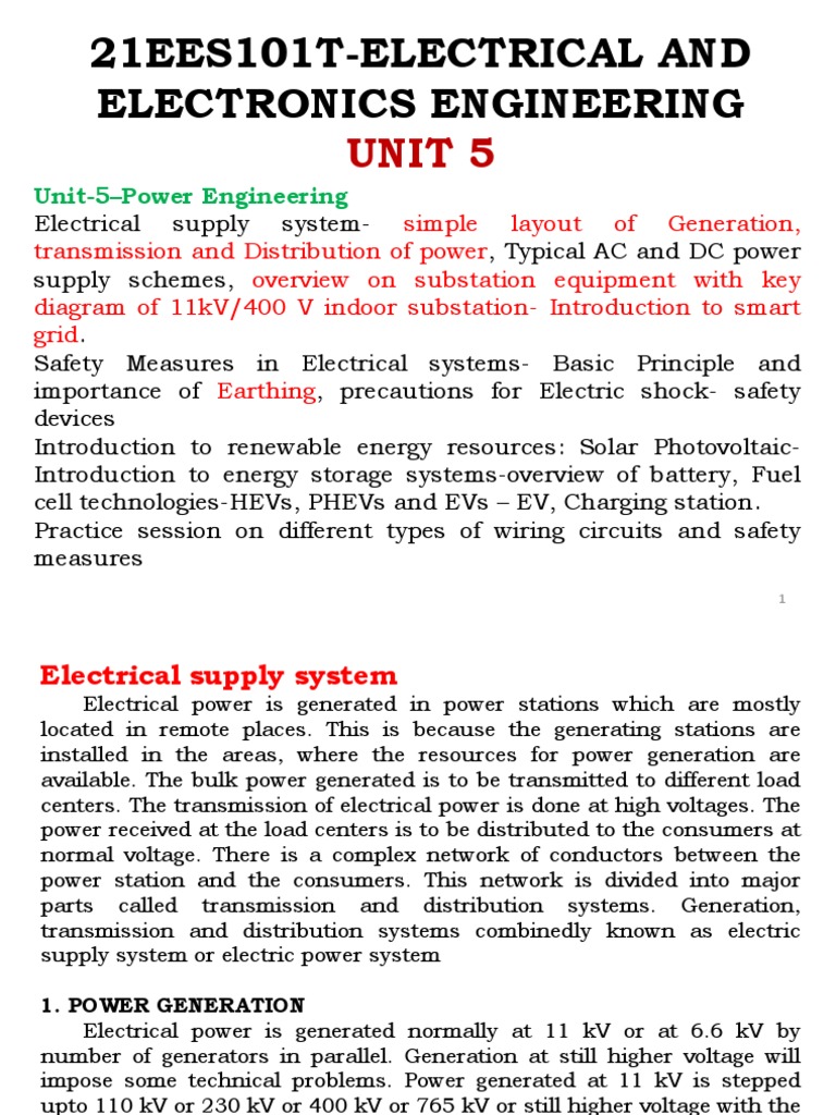 Beee-Unit 5 | PDF | High Voltage Direct Current | Electric Power ...