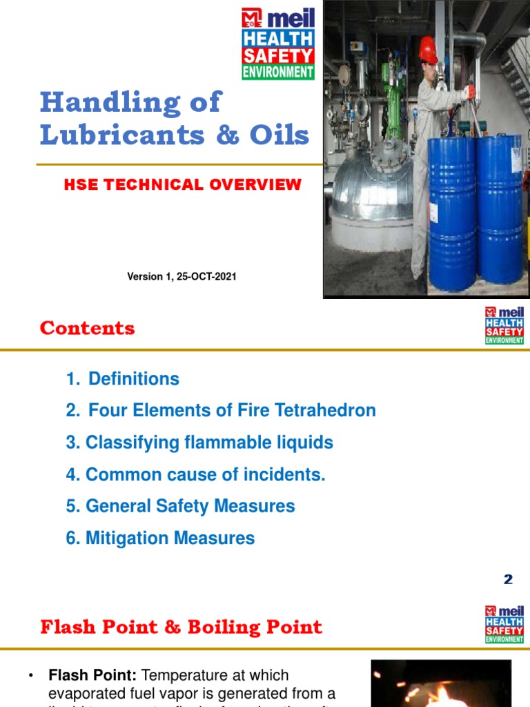 HSE 9541 TECSM20 Handling Lubricants Oils PDF Chemistry Physical