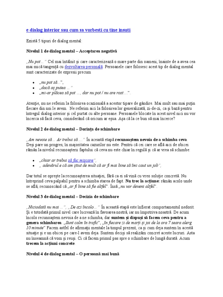 Tipuri de Dialog Mental | PDF